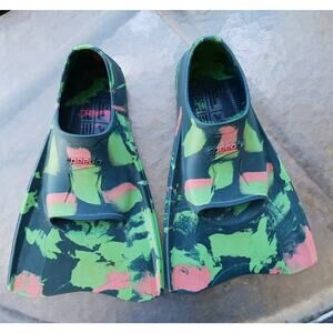 Speedo Kids' Swim Fin Size Small (9-10) Youth Kid Blue Marble NEW (No Packaging)